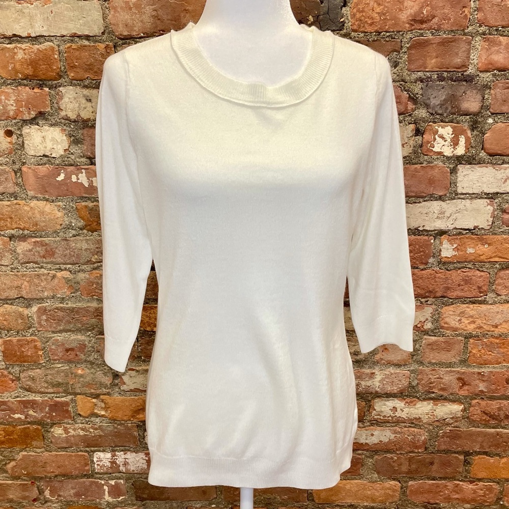 NY&Co White Sweater Sz Medium